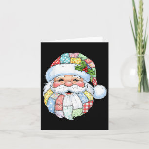 Cartão Patches Papai Noel Retro Natal Engraçado Mens W