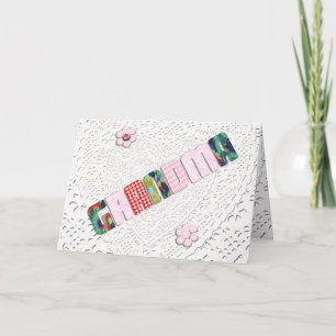 Cartão Patches 'Vovó' no Local para Dia de as mães