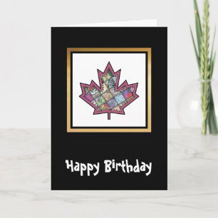 Cartão Patchwork Stitched Maple Leaf 5