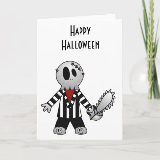CARTÃO PATCHY CHAINSAW HALLOWEEN SKELETON