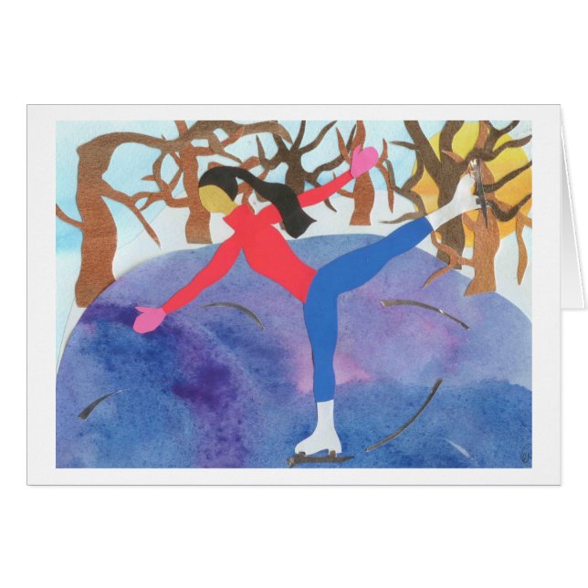 Cartão Patinador de gelo (Frente Horizontal)