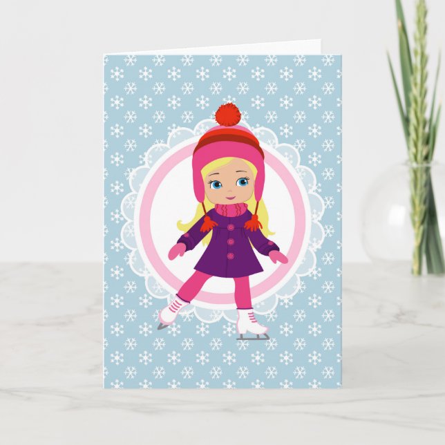 Cartão Patinador de gelo loiro - Patinagem desportiva de  (Frente)