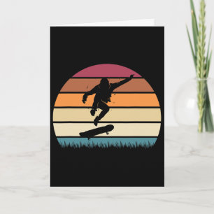 Cartão Patinador de skate retrô Skateboarding Meninos Ado
