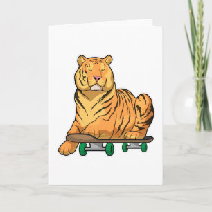 Cartão Patinador de skate Tigre