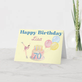 CARTÃO PATINADORA ARTÍSTICA FELIZ ANIVERSÁRIO DE 70 ANOS