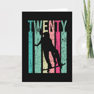 Cartão Patinadora de Aniversário do 20 20