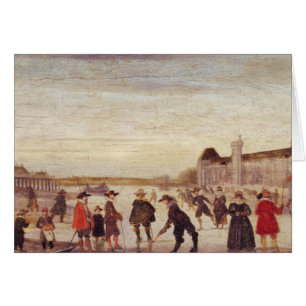 Cartão Patinadores no Seine em 1608