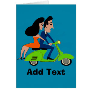 Cartão Patinete Girl, adicionar texto