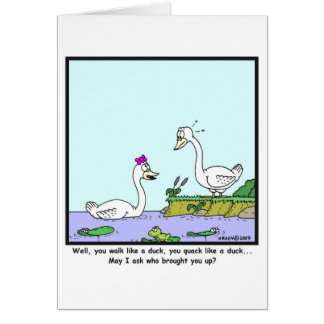 Cartão Patinho feio: Desenhos animados da cisne