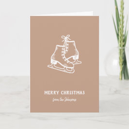 Cartão Patins de Natal Personalizados com o Nome da Famíl
