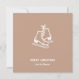 Cartão Patins Personalizados de Natal com Nome da Família