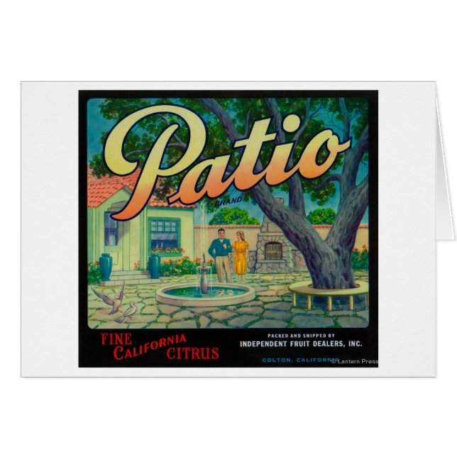 Cartão Patio Orange LabelColton, CA (Frente Horizontal)