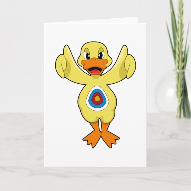 Cartão Pato Acerta no Alvo (Frente)