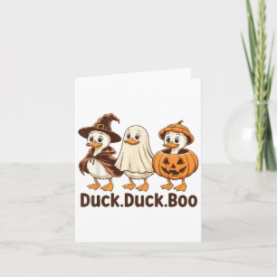 Cartão Pato Boo Engraçado Feliz Fedorento Halloween Retro