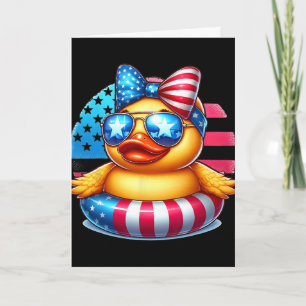 Cartão Pato de Borracha Legal Bandeira dos EUA Patinho Fo