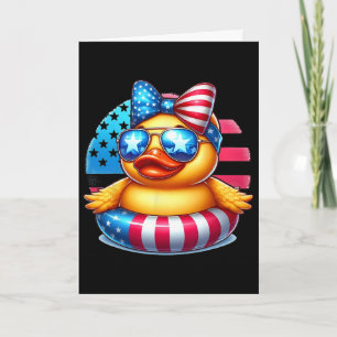 Cartão Pato de Borracha Legal Bandeira dos EUA Patinho Fo