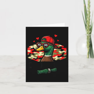 Cartão Pato de caça engraçado do dia dos namorados camufl