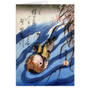 Cartão Pato de mandarino, Hiroshige