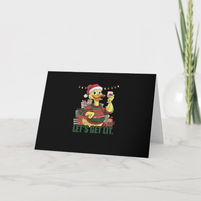 Cartão Pato de Natal, Vamos Se Lenta (Frente)