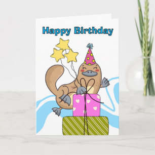 Cartão Pato de Platypus Beaver Bravo e Engraçado