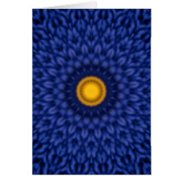 Cartão Pato em azul com caleidoscópio amarelo