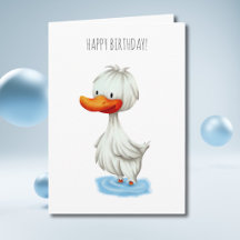 Pato Minimalista Fofo Feliz Aniversário