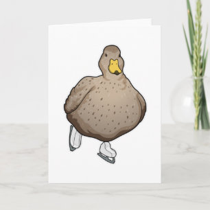 Cartão Pato Patinação no gelo Patins de gelo