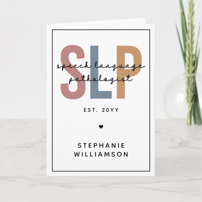 Cartão Patologista de Idioma de Voz do SLP Personalizado (Frente)