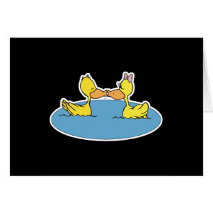 Cartão patos beijosos bonitos