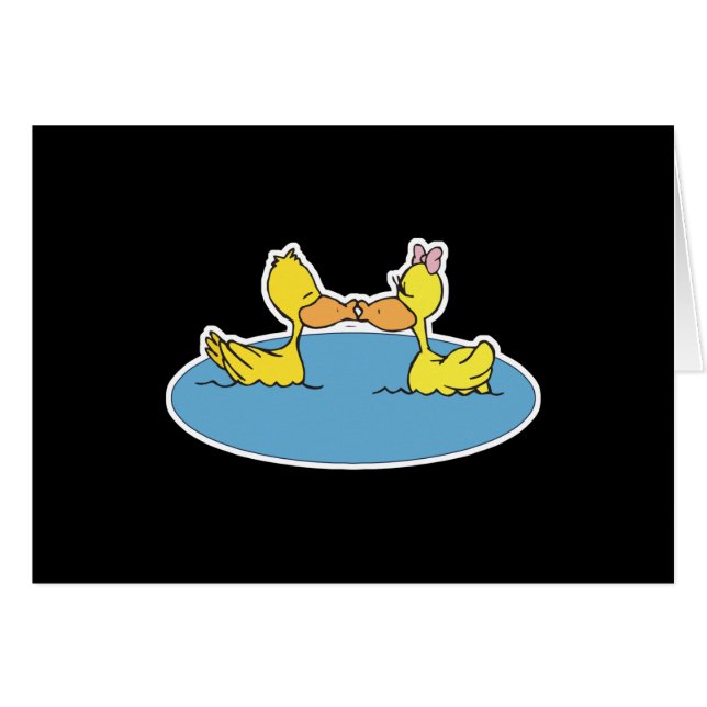 Cartão patos beijosos bonitos (Frente Horizontal)