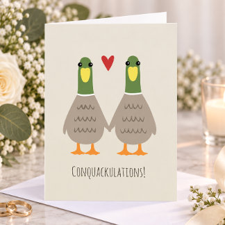 Cartão Patos de Amor Parabéns aos Noivos Congrats
