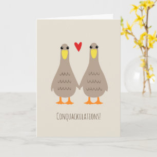 Cartão Patos de Amor Parabéns Casamento Noivas Parabéns