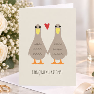 Cartão Patos de Amor Parabéns Casamento Noivas Parabéns