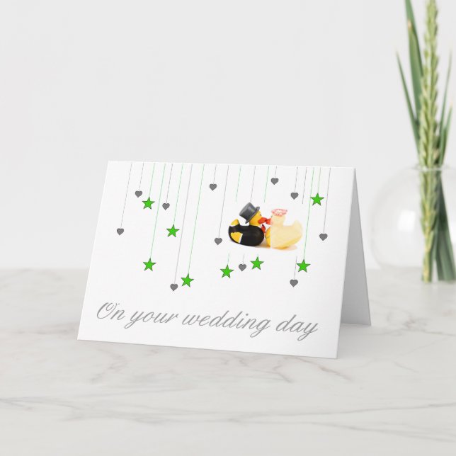 Cartão Patos de casamento (Frente)