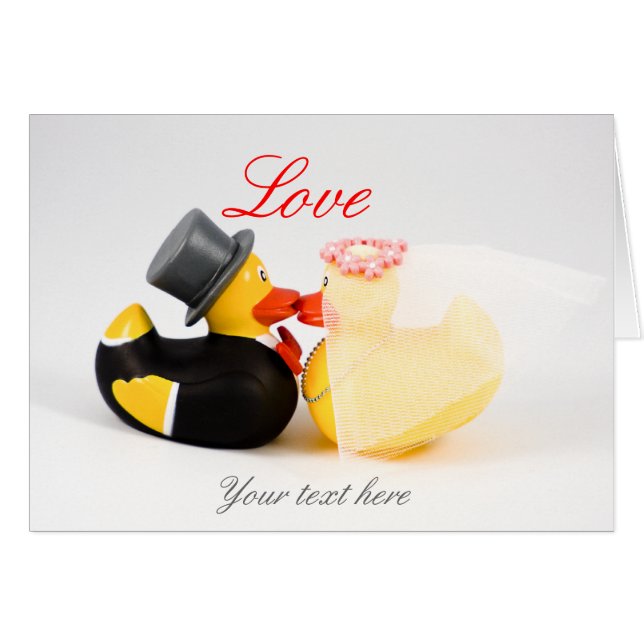 Cartão Patos de casamento (Frente Horizontal)