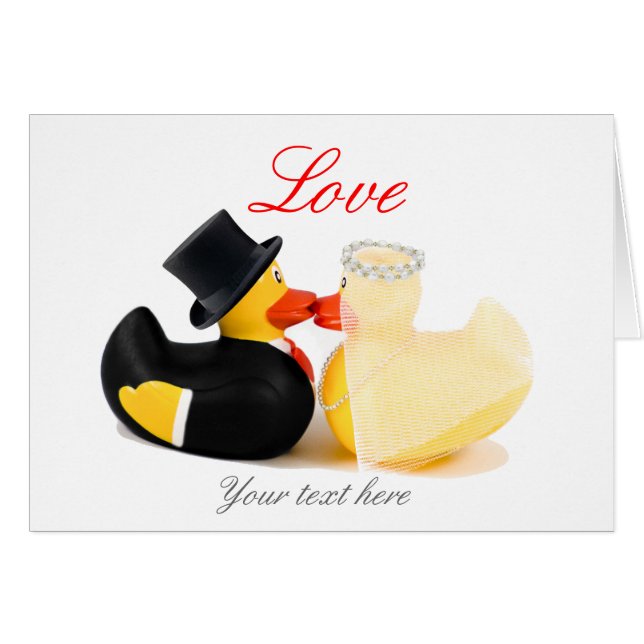 Cartão Patos de casamento 2 (Frente Horizontal)