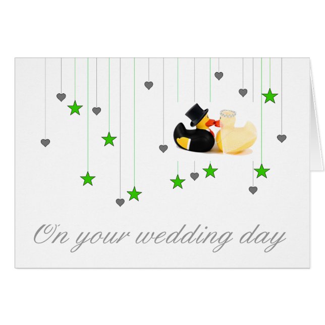 Cartão Patos de casamento 2 (Frente Horizontal)