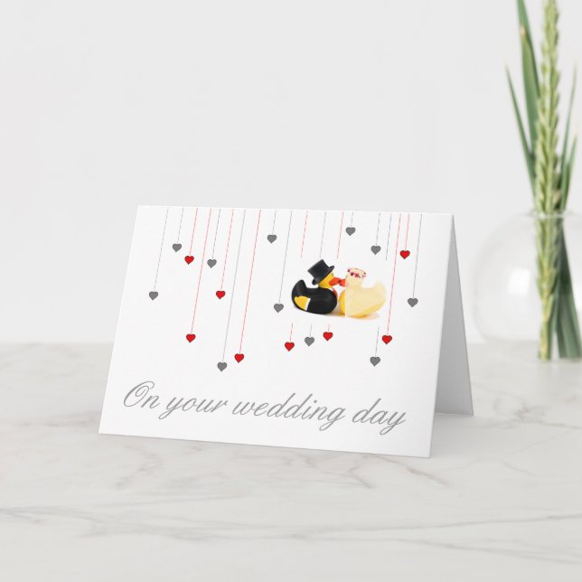 Cartão Patos de casamento 4 (Frente)