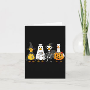 Cartão patos de halloween femininos