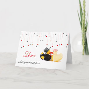 Cartão Patos do casamento