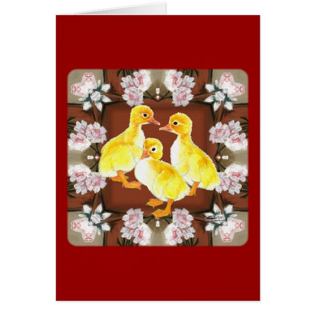 Cartão Patos e Rosas (Frente)