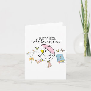 Cartão Patos Fofos Apenas Uma Garota Que Ama Jesus Cristã