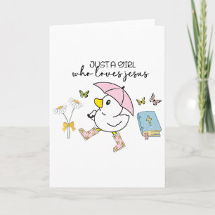 Cartão Patos Fofos Só Uma Garota Que Ama Jesus Cristão E