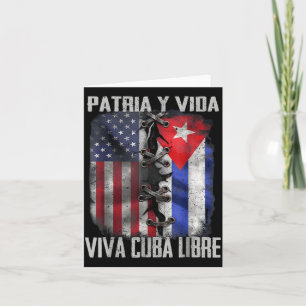 Cartão Pátria E Vida Cuba Livre Patriótico Retro EUA