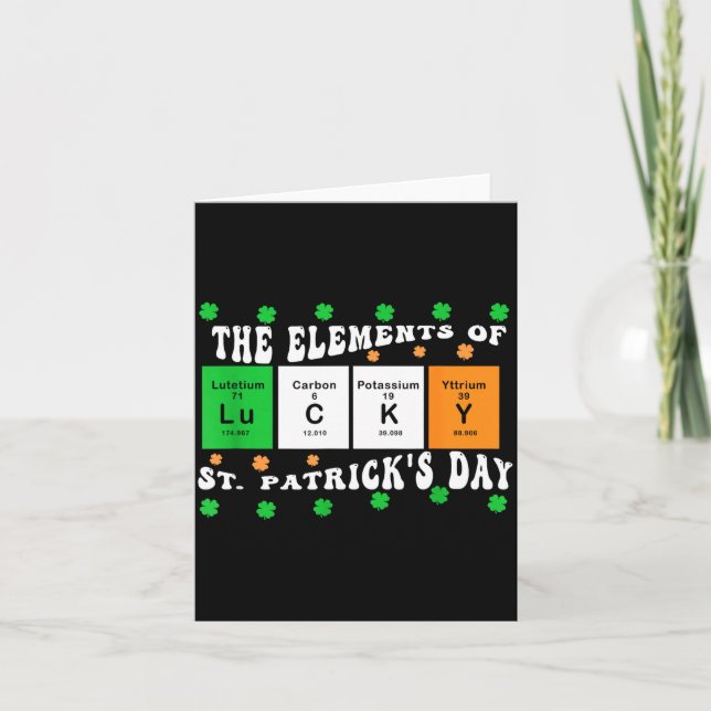 Cartão Patricks Day Funny Elements Of Lucky Periodic Tabl (Frente)