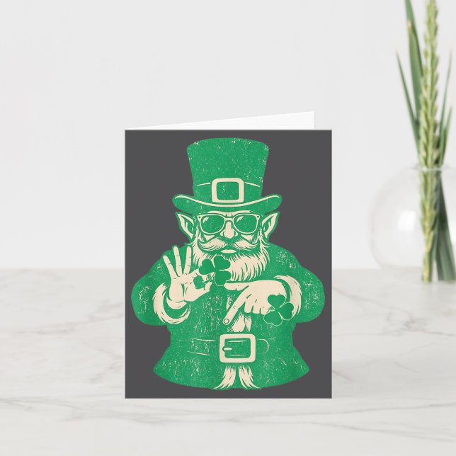 Cartão Patricks Day, Leprechauns Funny 6 Meme Gift Men, W (Frente)