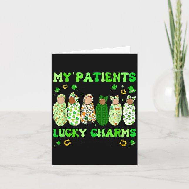 Cartão Patrick's Day Nurse My Patients Are My Lucky Nicu  (Frente)