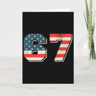 Cartão Patriotic 6 7 Six Seven Meme 67 Shirt Men Women Us
