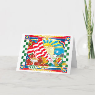 Cartão Patriotic American Greeting USA Constitution etc