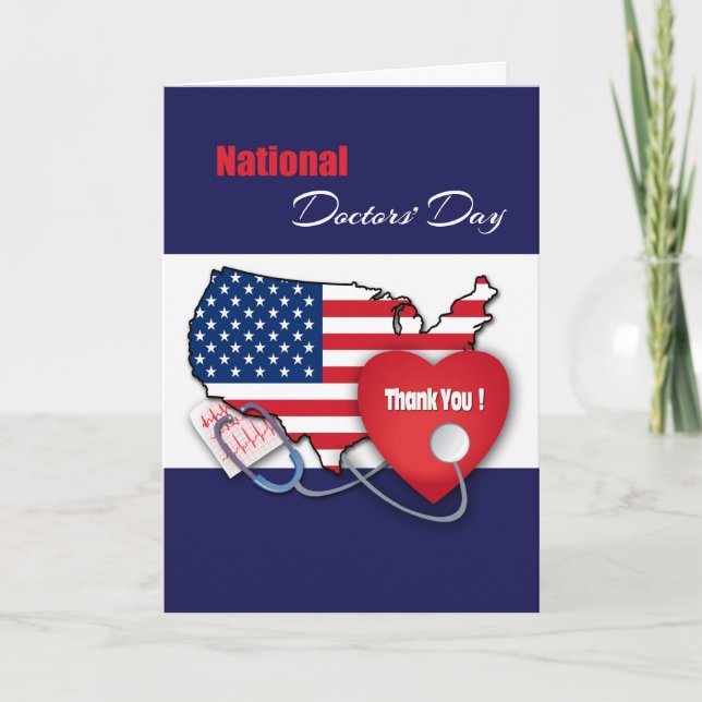 Cartão Patriotic Design National Doctors' Day Cards (Frente)